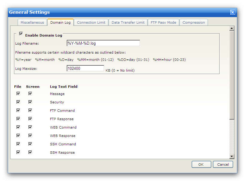 domain-log-setting