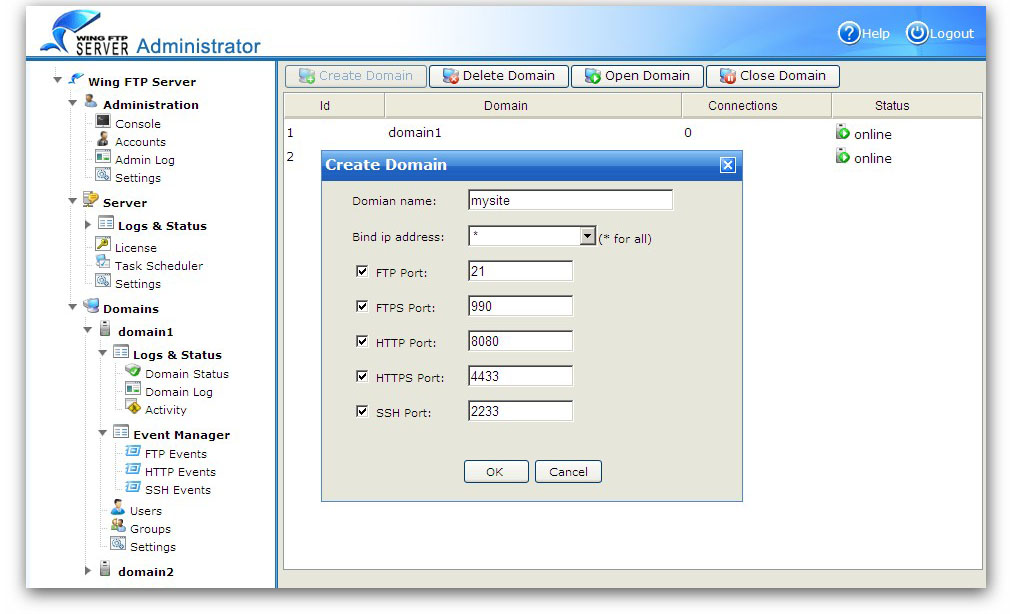 Wing FTP Server For Solaris(x64) screenshot