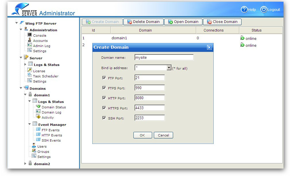 Wing FTP Server For Mac(i386) screen shot