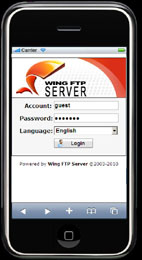 Web Client for Iphone/Ipod(Login window)