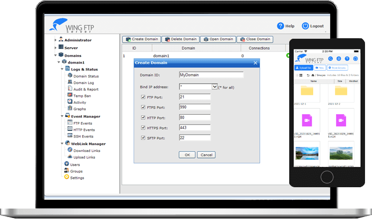 Wing FTP Server Screenshots